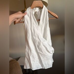 Aritzia White Linen Top